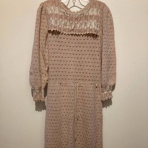 "vintage" S/M crochet long sleeve dress.